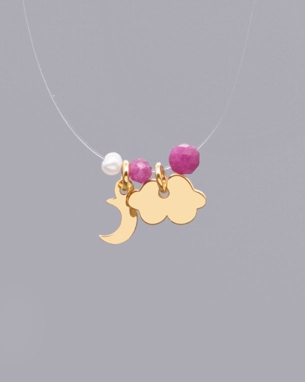 Invisible Asteria Magenta Necklace