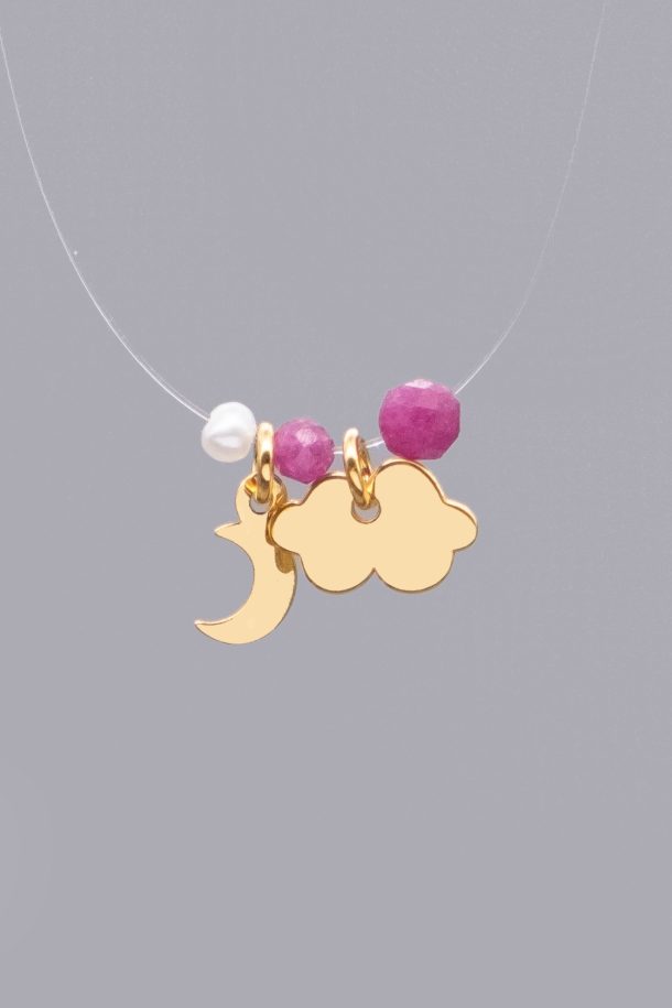 Invisible Asteria Magenta Necklace