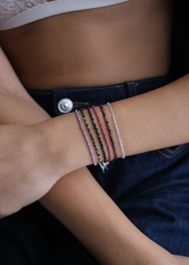 Frosty White Beaded Bracelet
