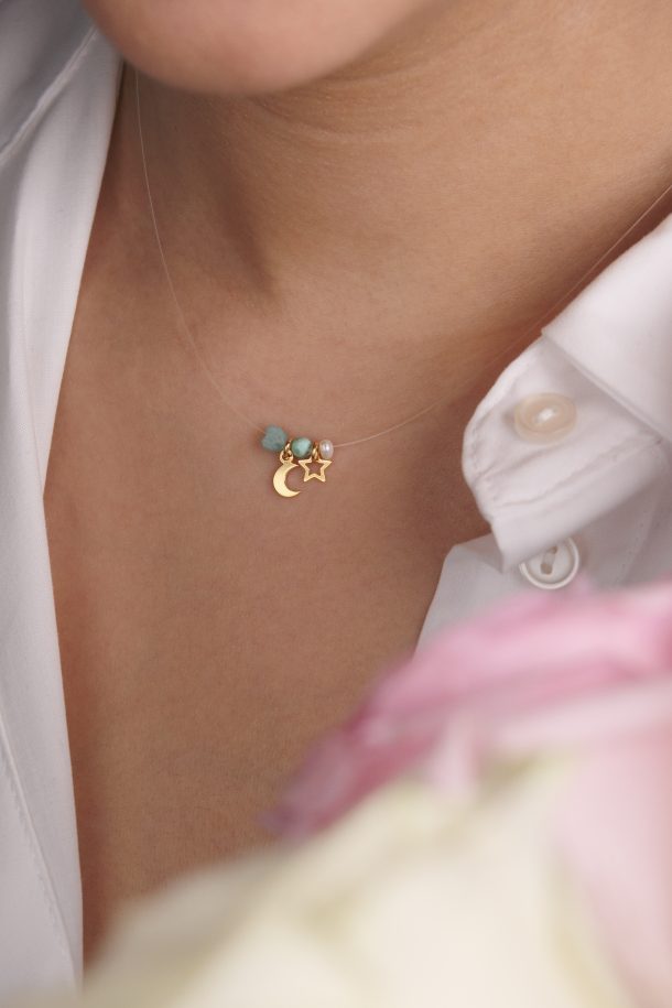 Invisible Hedone Pale Blue Necklace